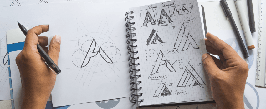 Graphic designer sketch design logo